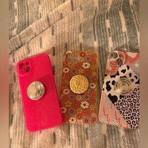 iPhone 14plus phone case lot with pop sockets